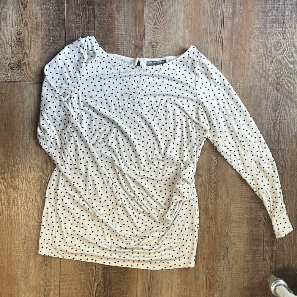 Pea in a Pod Polka Dot long Sleeve Shirt Large